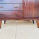 Large vintage chest of drawers with four drawers and one door in oak, circa 1960s