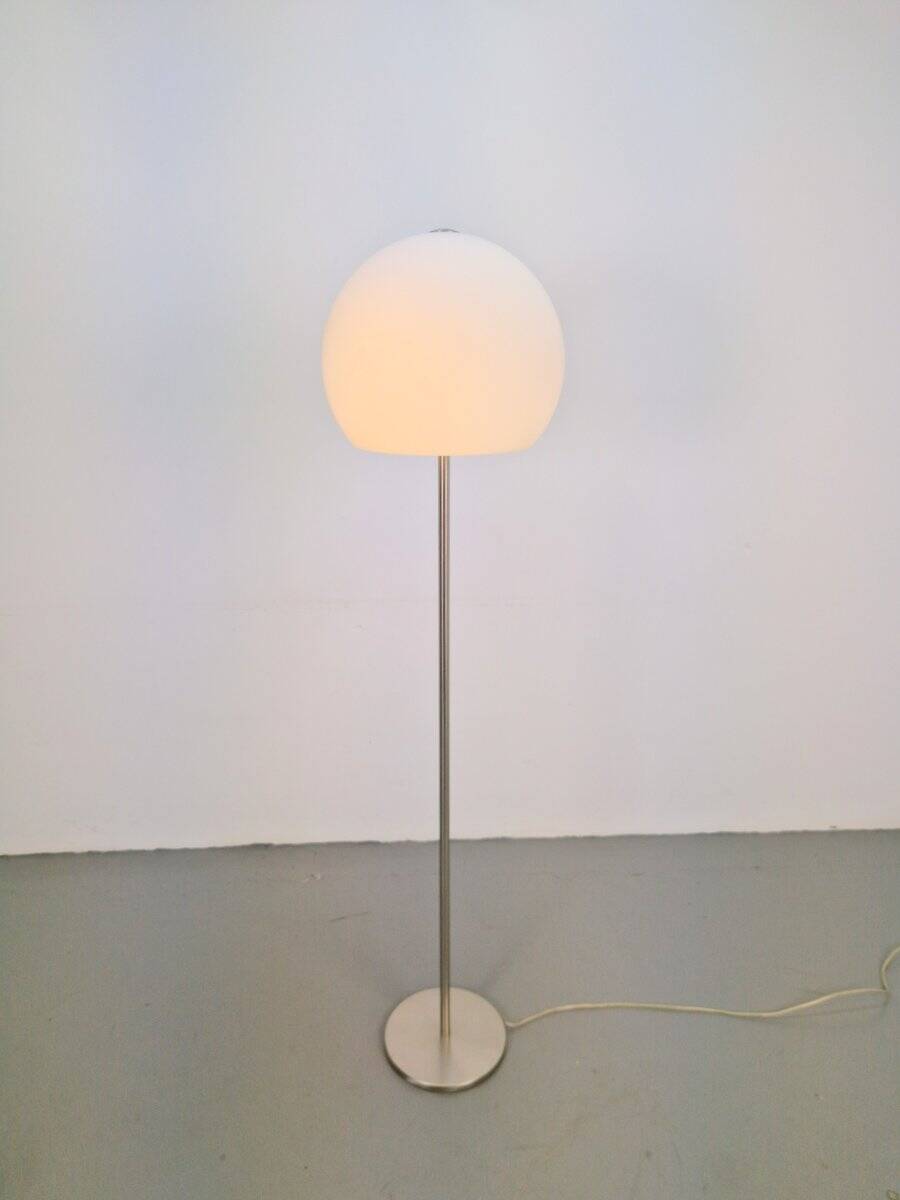 Vintage Opaline Glass Globe Floor Lamp from Hufnagel Leuchten, Germany, 1970s