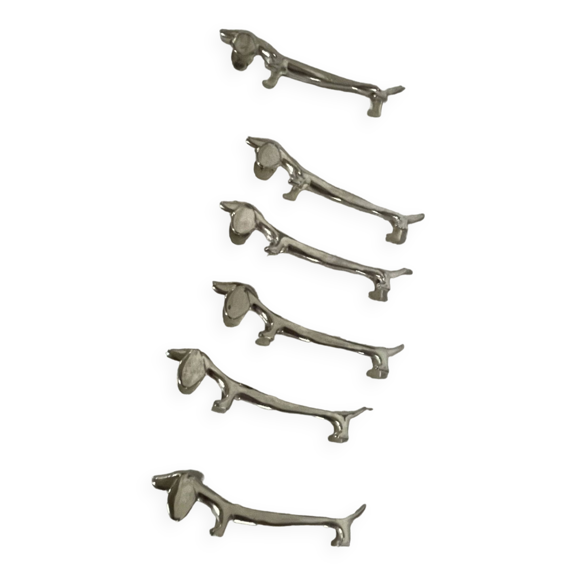 Silver dachshund knife holder