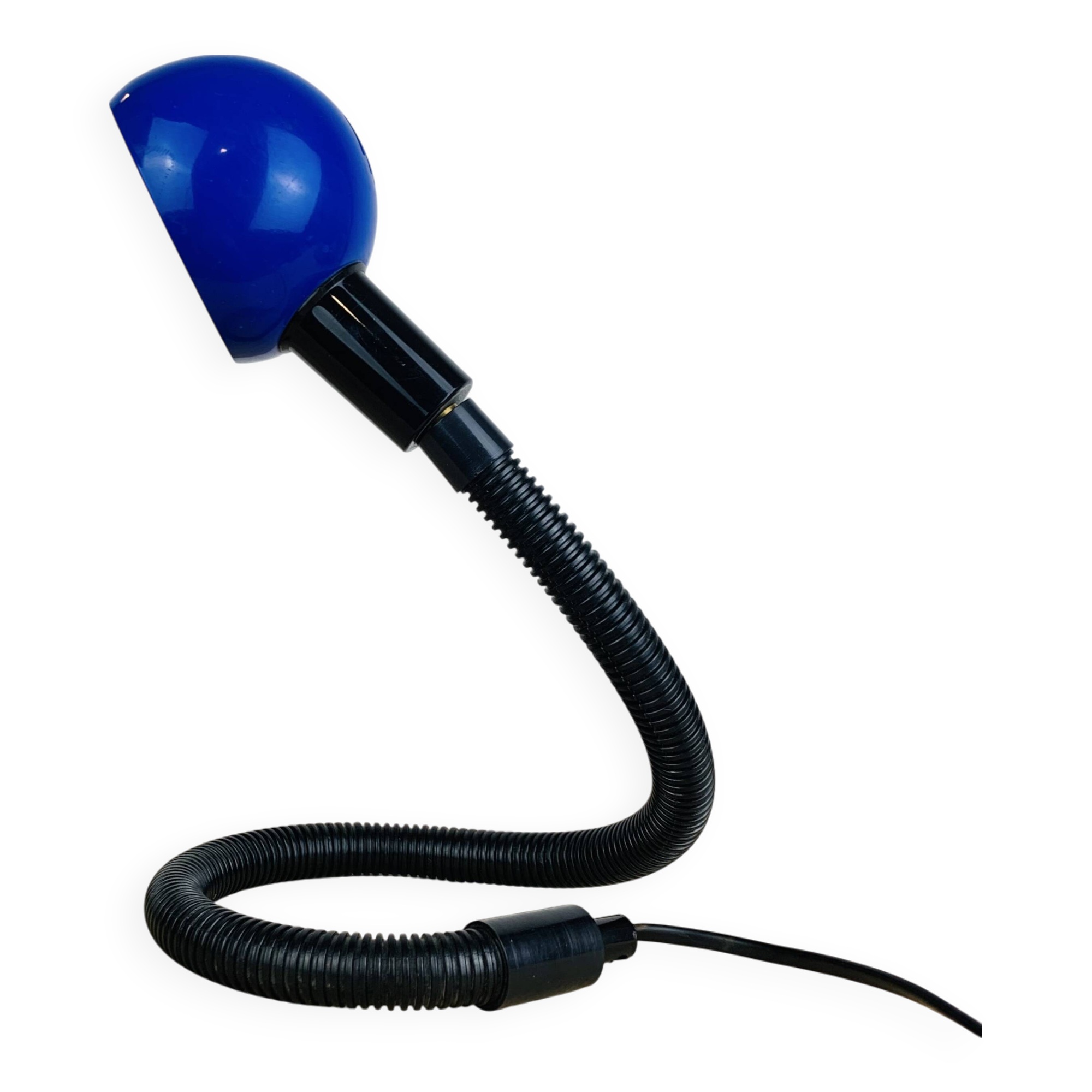 Blue flexible snake lamp, 80s, vintage