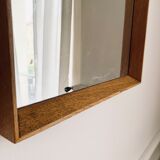 Mirror vintage Scandinavian blond wood 35x73cm