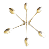 6 silver mocha spoons, 2 punches