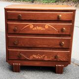 Art Deco chest of drawers in gilded oak