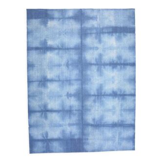 Tapis nuances de bleu flatweave vintage 359x269cm