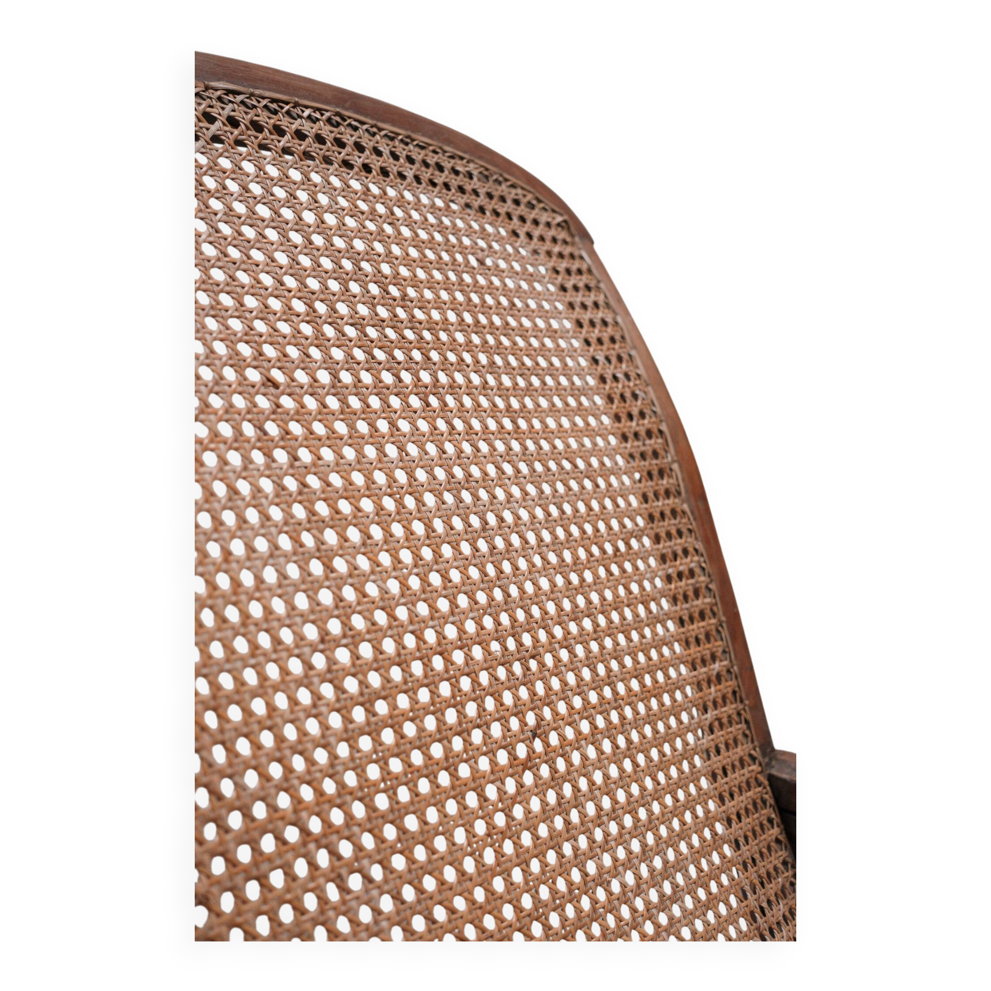 Fauteuil avec assise en cannage et accoudoirs pivotants