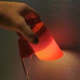 A set of "Nathue" wall lamps (meaning night cap) in a retro red colour, 1970s Denmark.