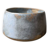 Handmade ceramic stoneware mug with blue enamel