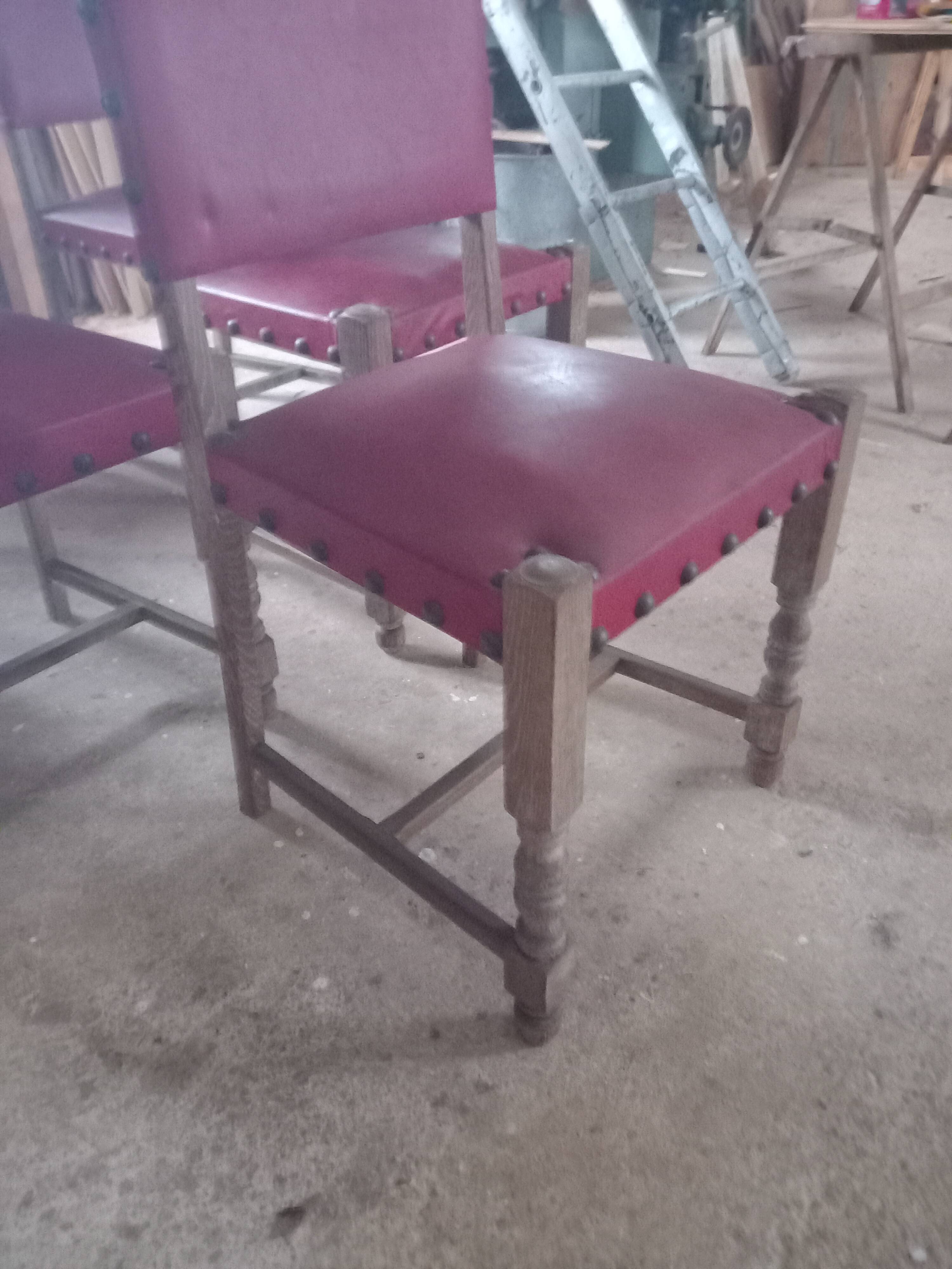 6 vintage oak chairs