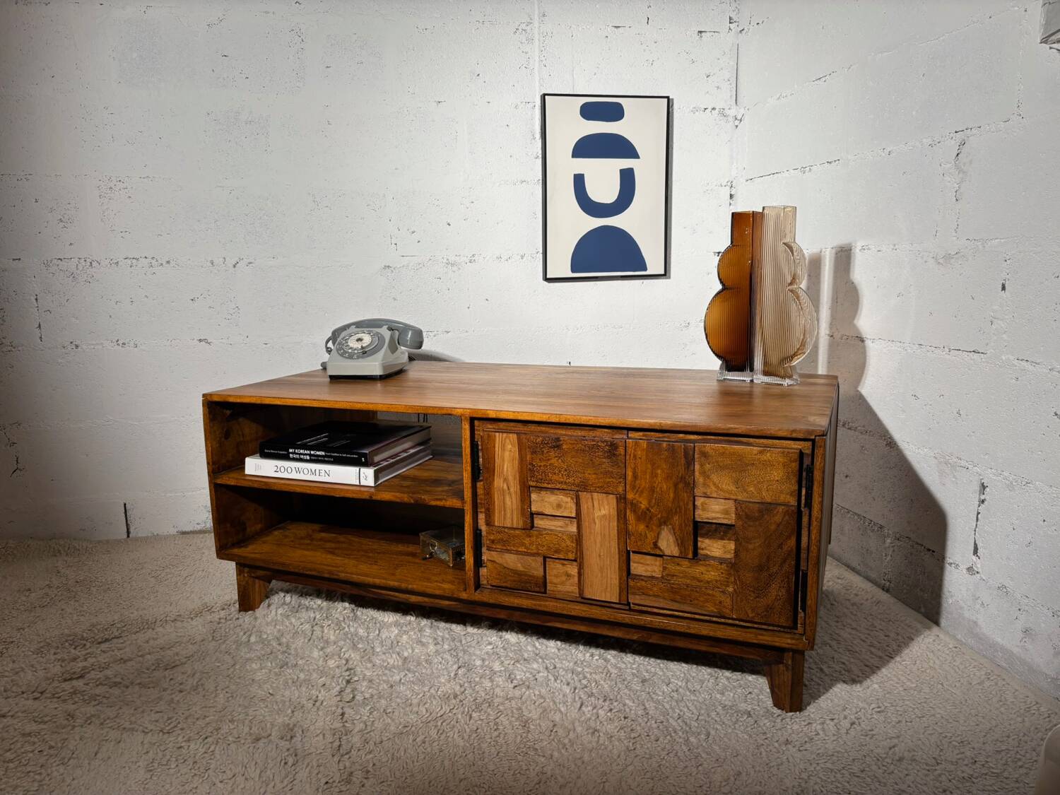 Solid wood coffee table