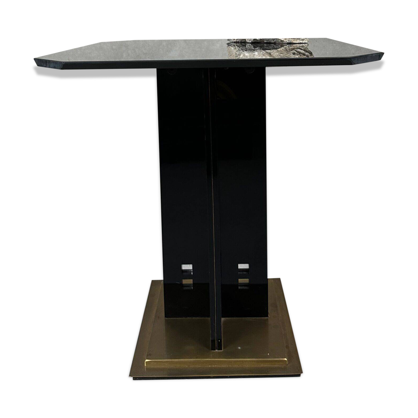 Hollywood regency coffee table / side table black and gold