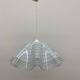 Mid-century minimalist folded glass hanging lamp, 1980’s