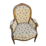 Louis XVI shepherdess in floral fabric