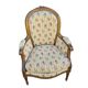 Bergère style Louis XVI en tissu fleuri