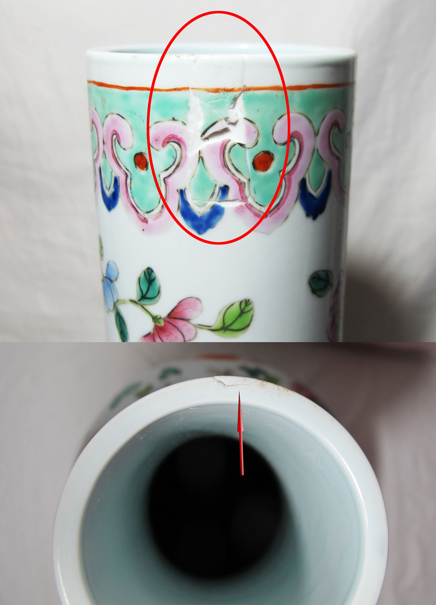 Large porcelain vase Chinese pink family China