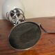 Metal base lamp, spring style, opaline globe