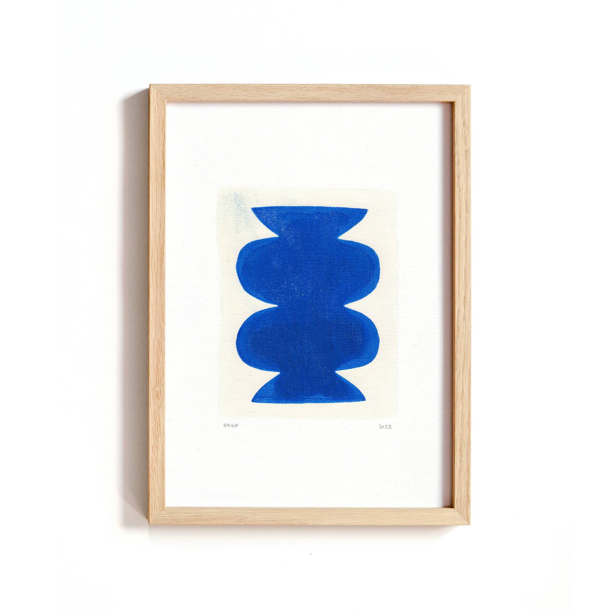 peinture abstraite bleue signée Eawy