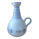 Vintage blue ceramic jug with hand-painted floral decoration.