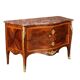 Rococo Neapolitan commode in red marble, poplar and bronze, Italy 1700.