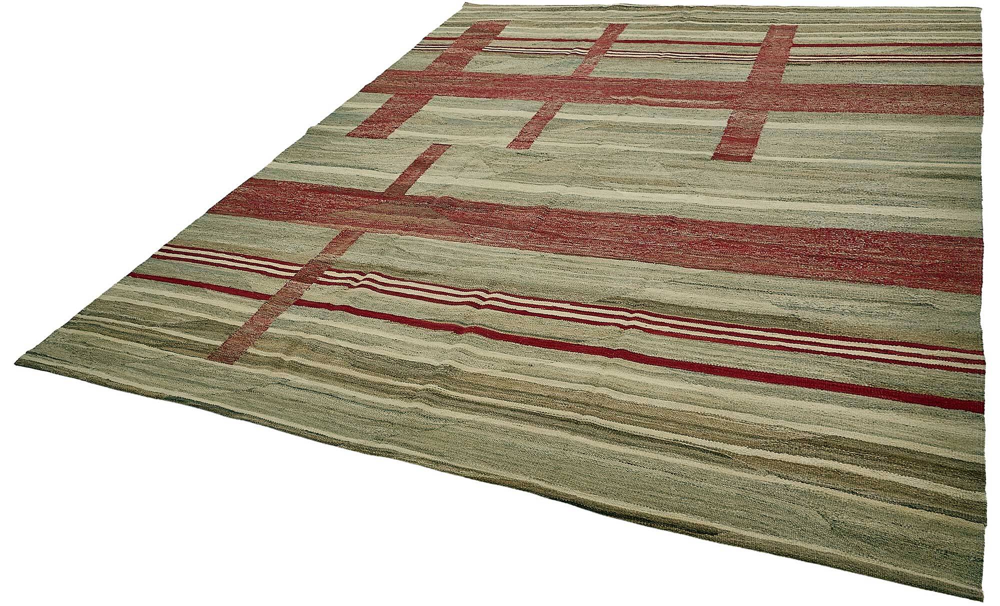 Kilim décoratif tribal contemporain 254 cm x 340 cm