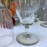 Antique wine glasses half-crystal - France circa 1900
