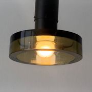 Flush mount in glass and yellow-brown metal by Seguso, 1950s, Italy.