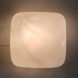 Plafonnier ou applique globe opaline carré 25 cm - mid. XXème