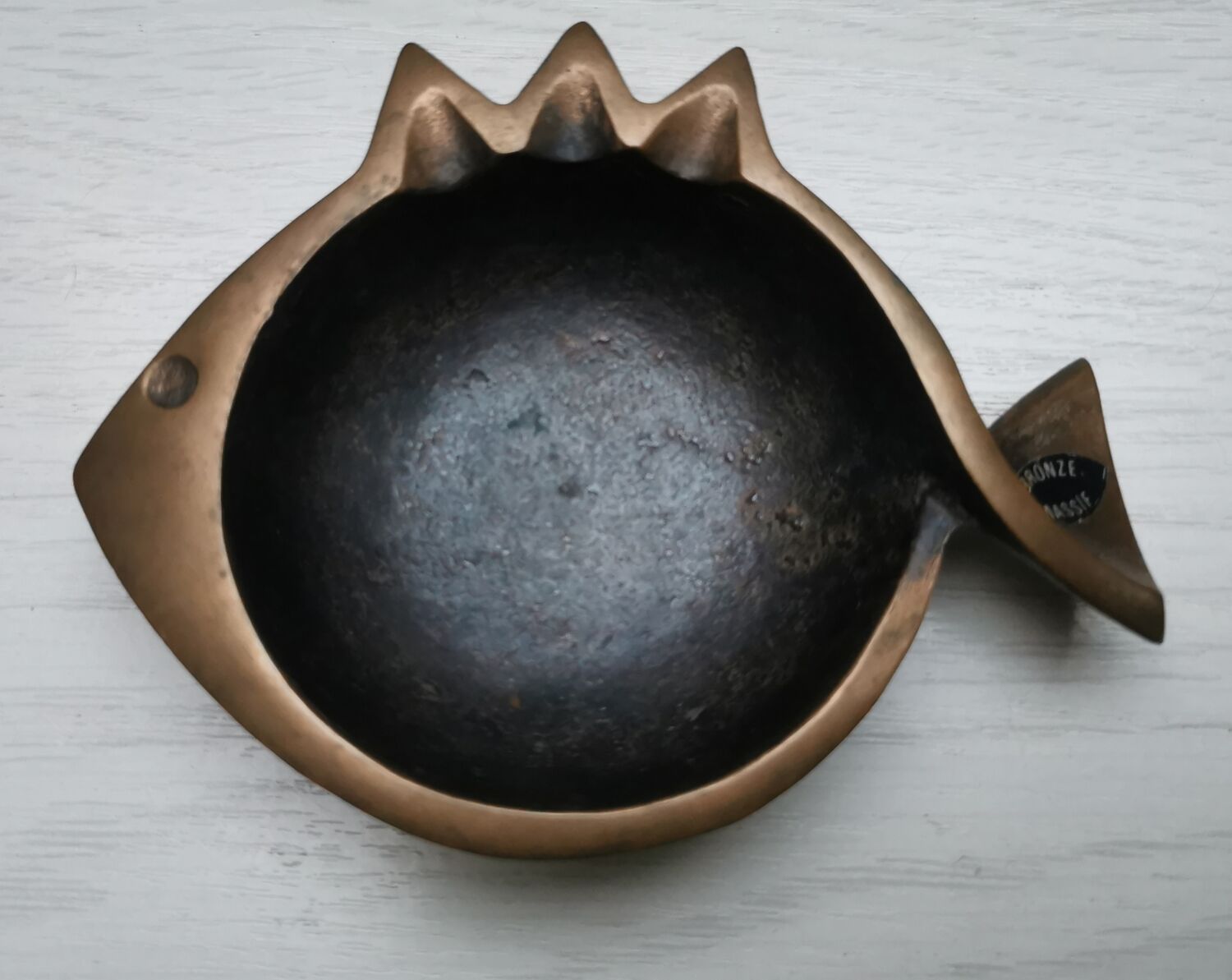 Ashtray bronze fish Jacques Lauterbach
