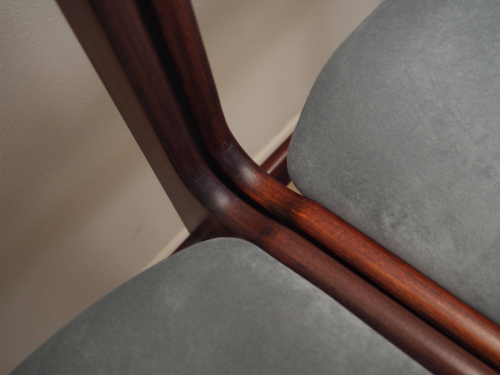 Set of four mahogany chairs, Danish design, 1970s, manufacture: Denmark