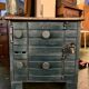 Small enamelled cast iron wood stove