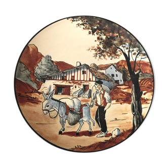 Basque ciboure plate with its donkey r le corrone