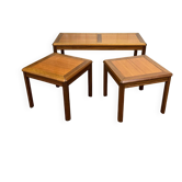 3 tables gigognes en teck, années 1970