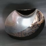 Steuler black ceramic geometric vase