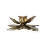 Vintage Brass Lotus Candlestick, 1970s