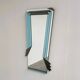 Postmodern geometric mirror with blue & dark gray smoked glass, 1980s