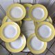 Lot of 9 pastel yellow hollow plates st amand textured 50s-60s