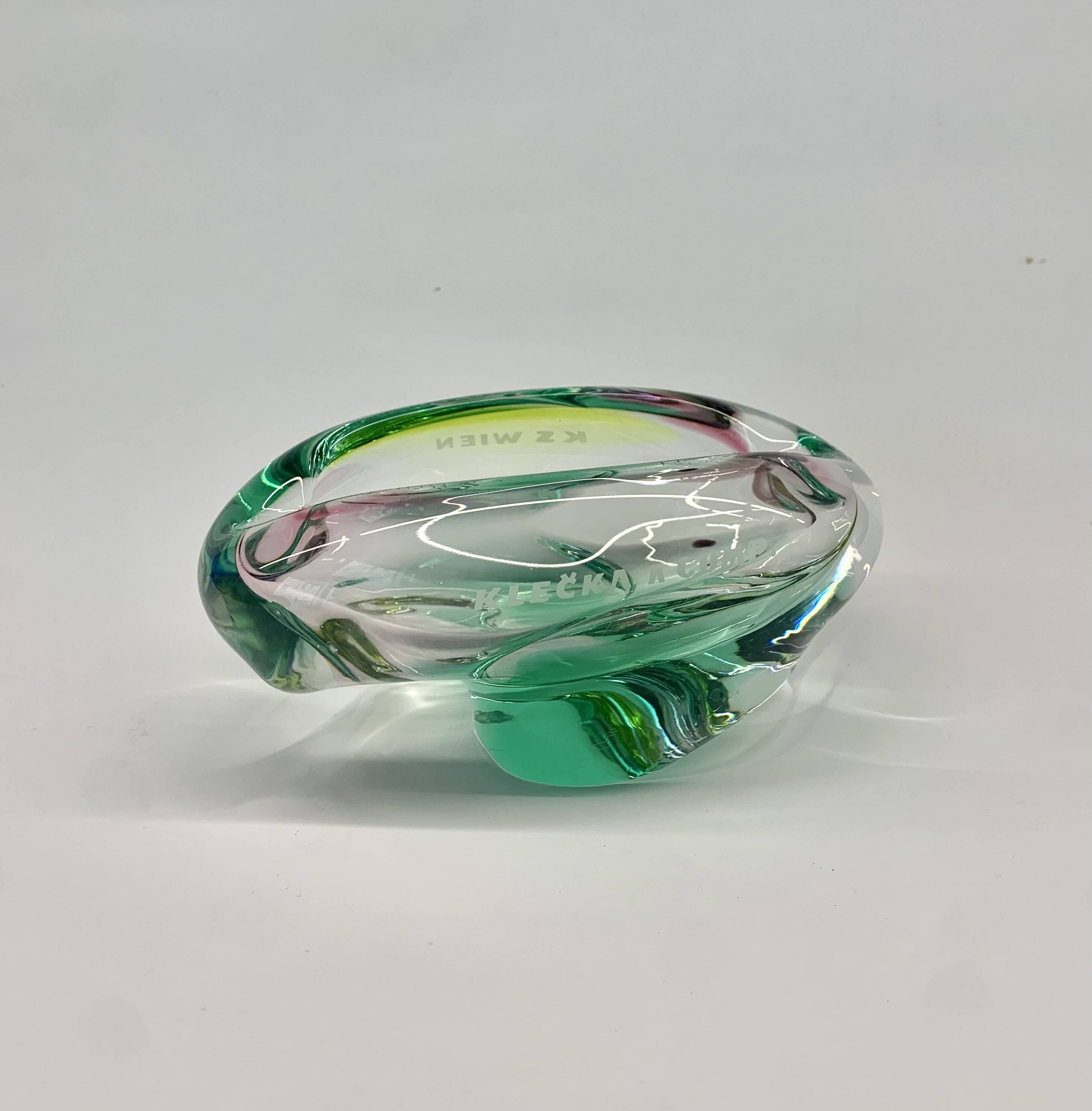 Bowl by Jozef Hospodka for Chribska Sklarna, 1960