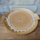 Vintage serving dish for cakes in Niderviller stoneware, Fauve model from the 1960s.