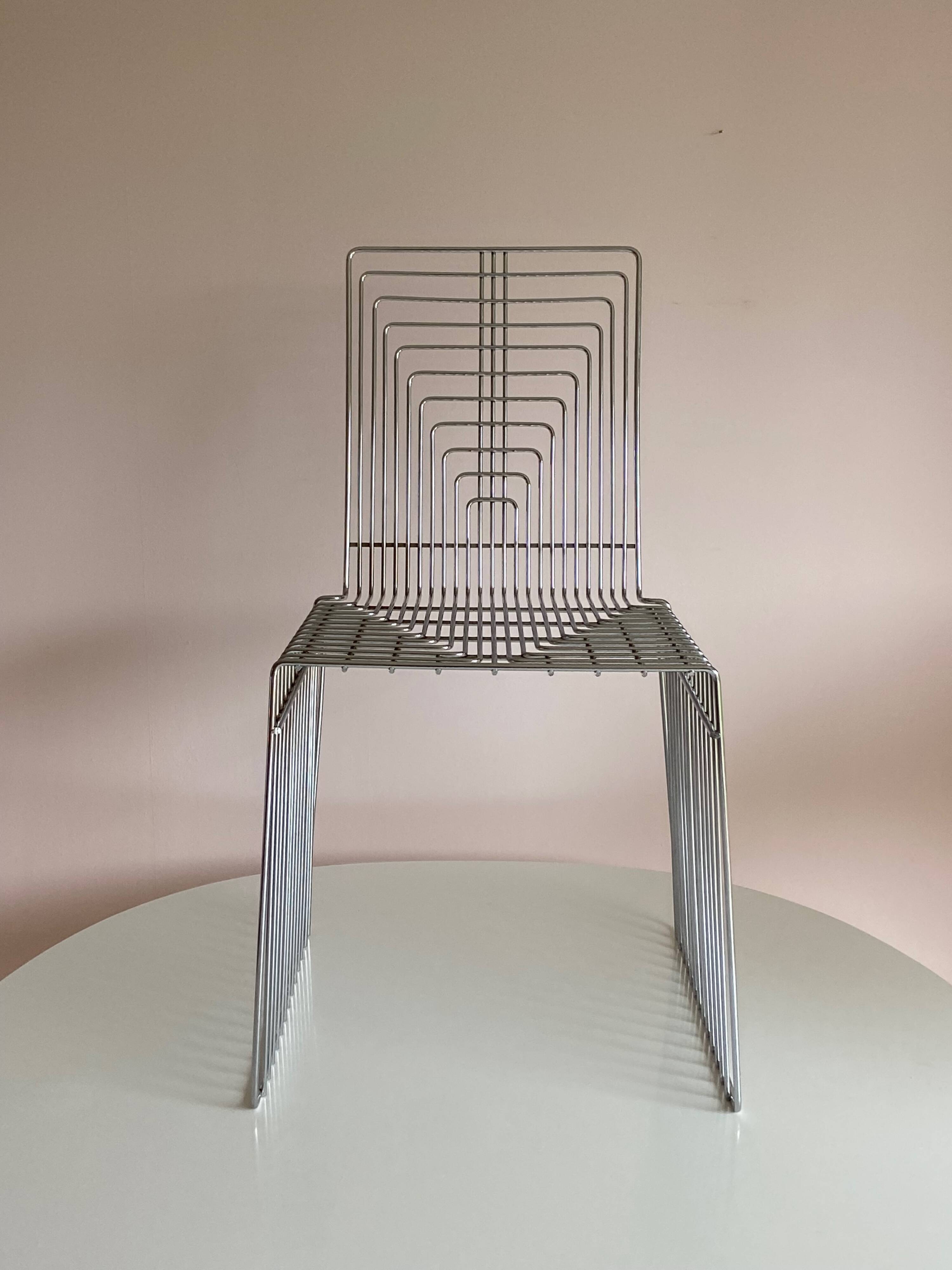 Max Sauze 1970s wire sculpture chair Made in France