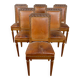Set of 6 Art Deco carved walnut chairs, Circa 1920