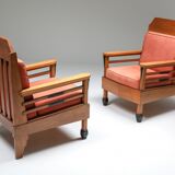 Pair of club chairs art deco Europe 1960