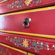 Chinoiserie, Asian wooden cabinet, painted with decor of flowers and birds