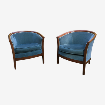 Pair of art deco style armchair