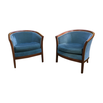 Pair of art deco style armchair