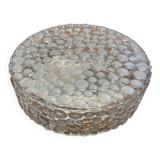 Vintage pressed glass ceiling light from the 1970s