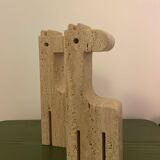 Travertine giraffe bookends, Fratelli Mannelli, Italy, 1970s