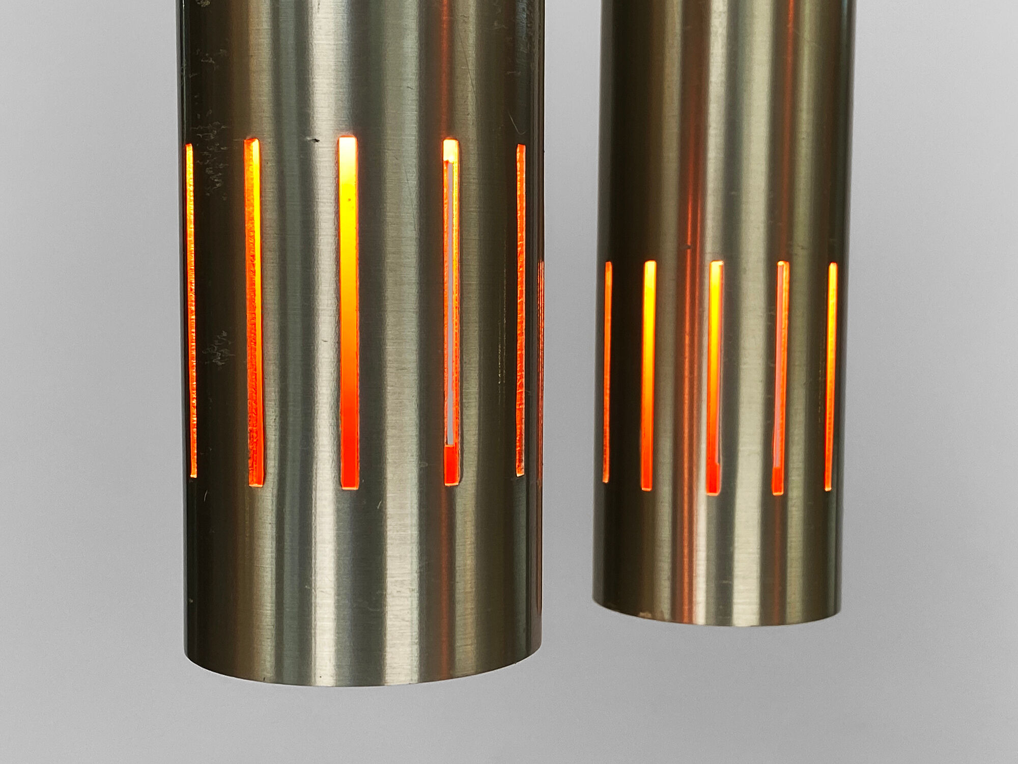 Pair of pendant lights "Trombone" by Jo Hammerborg for Fog & Mørup. Denmark 1960s