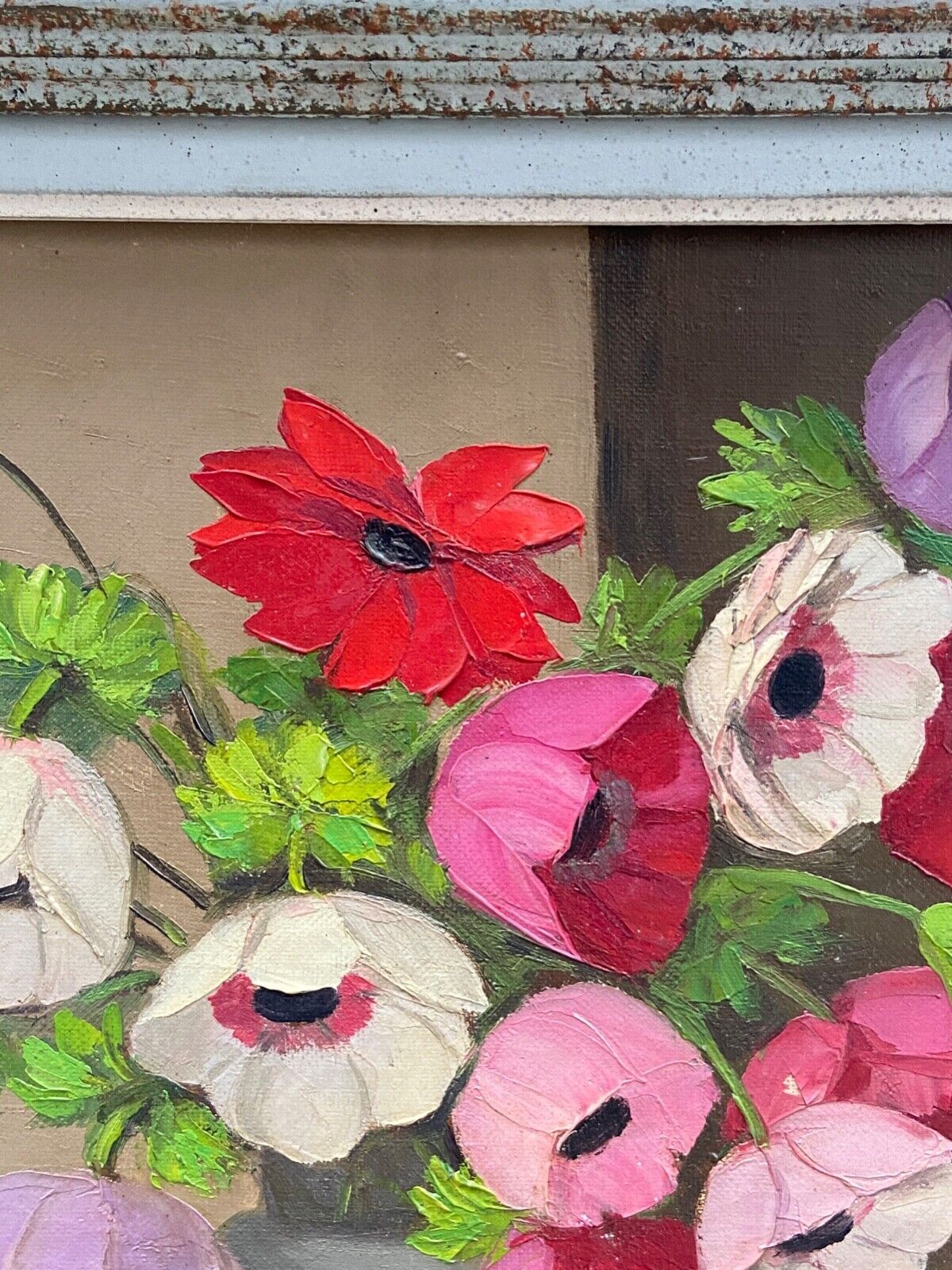 Oil on canvas still life by primo dolzan xxth bouquet of flowers