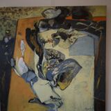 Oil on canvas entitled "space moment" signed mancini (claude)