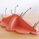 Coat rack in painted wood and vintage brass