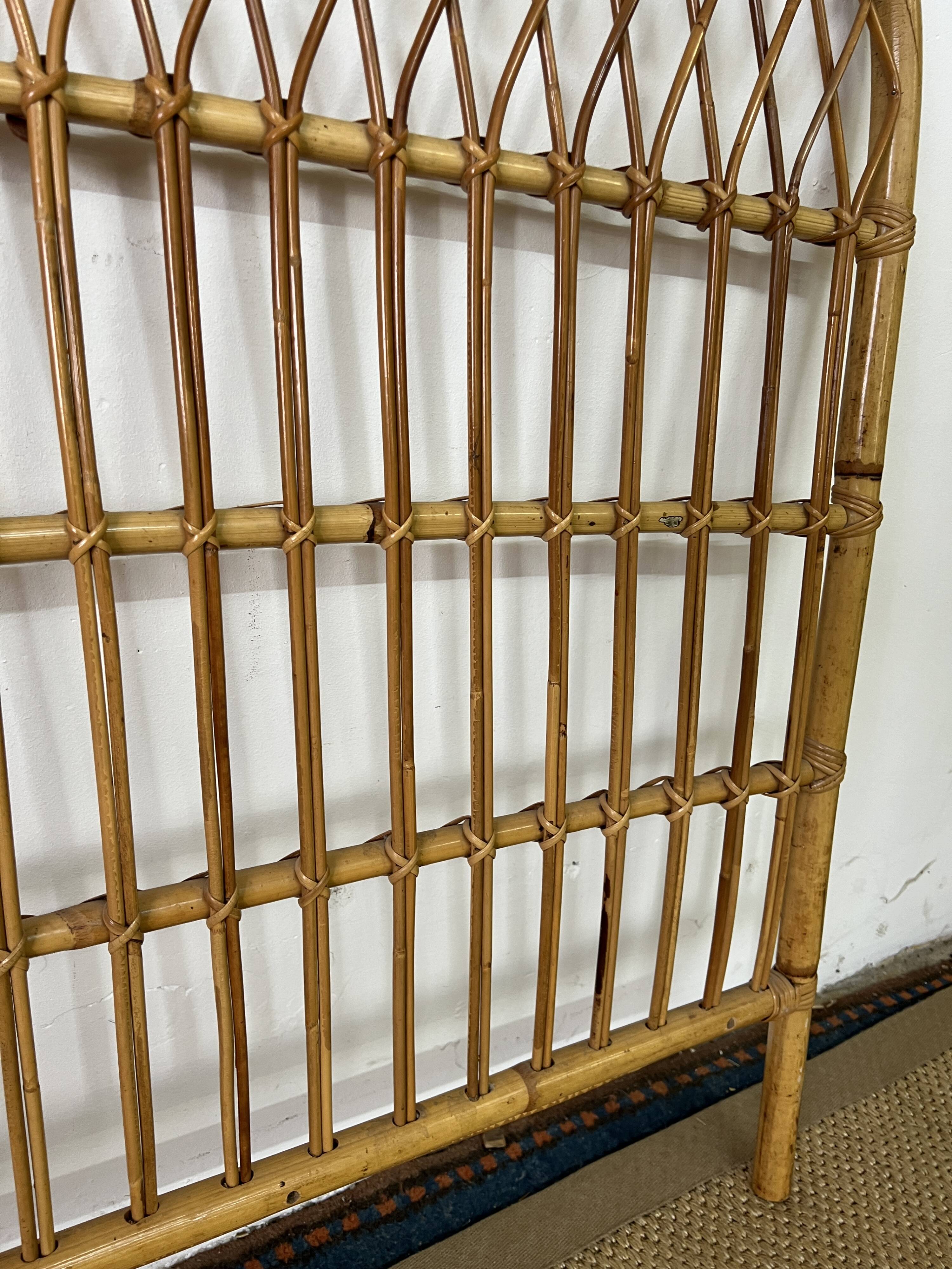 Vintage bamboo and rattan headboard